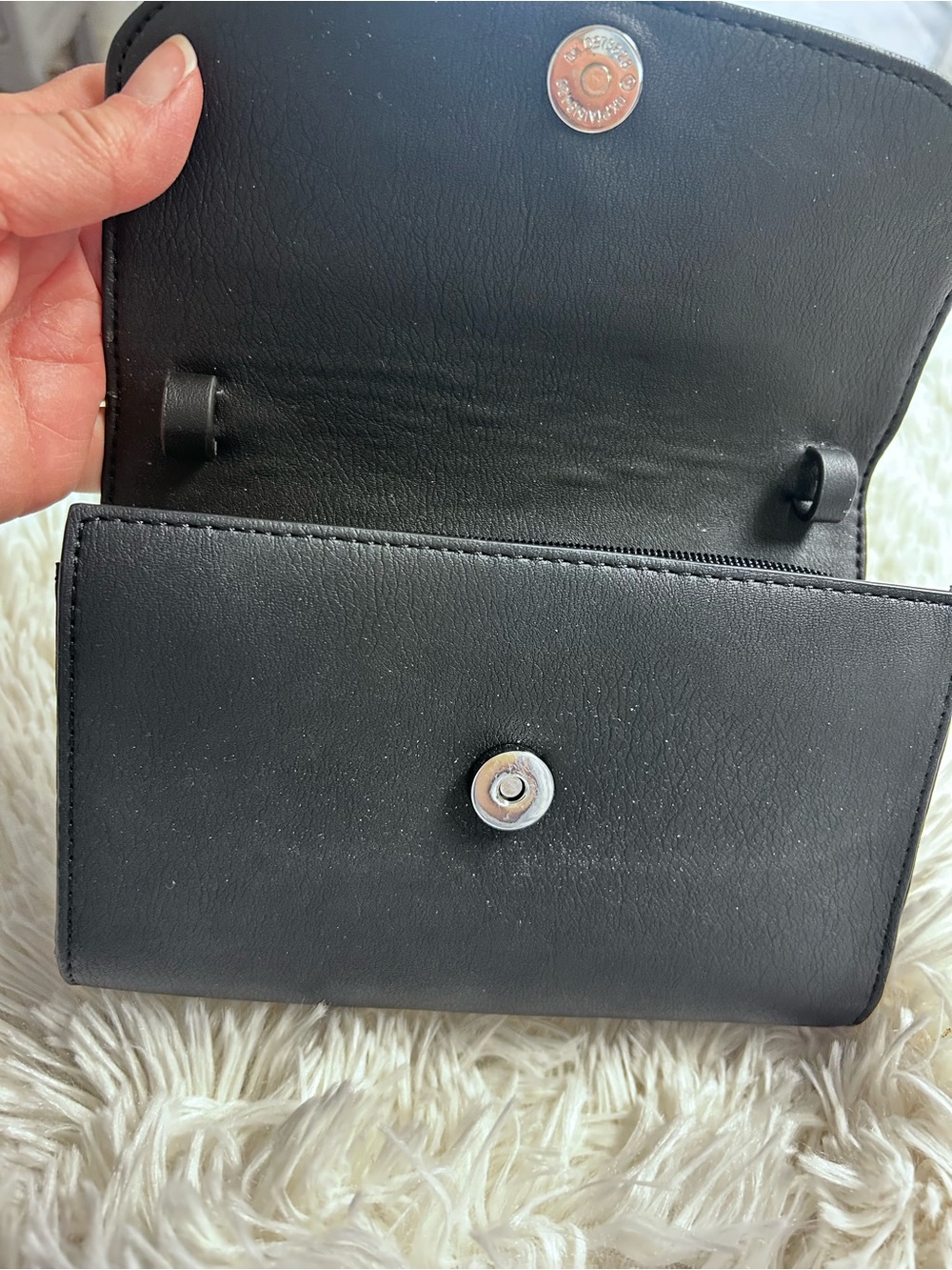 Vera Wang Black Women's Leather Wallet‎ Clutch - Compact Everyday Organizer - Picture 6 of 10